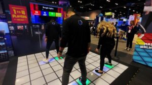 people dancing on interactive entertainment